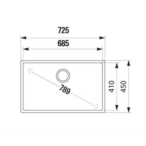 ΝΕΡΟΧΥΤΗΣ ΕΝΘΕΤΟΣ FILTOP FRANKE Box BXX 210 - 68 / 110 - 68 Inox Σατινέ 72,5x45 cm